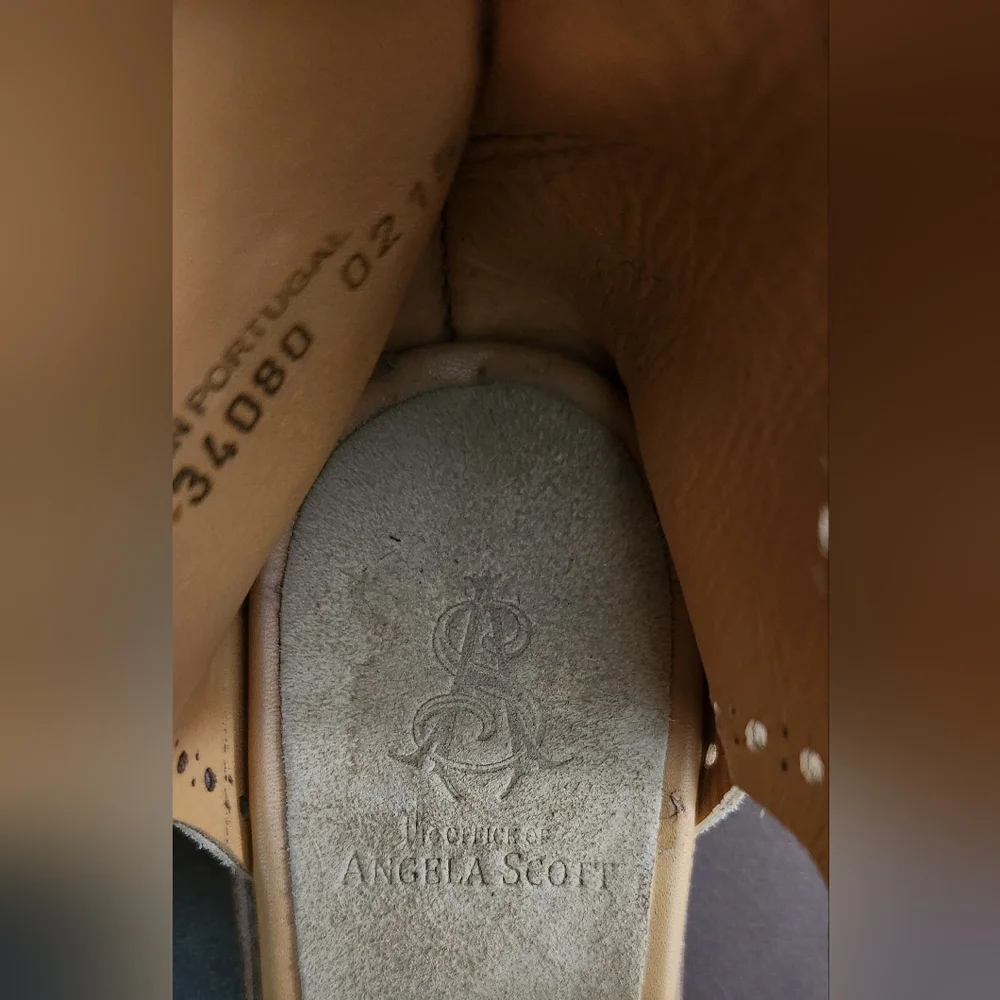 The Office of Angela Scott, Mr Ed Cutout Suede Booties, Beige, Womens, 7.5 37.5 - Picture 5 of 6